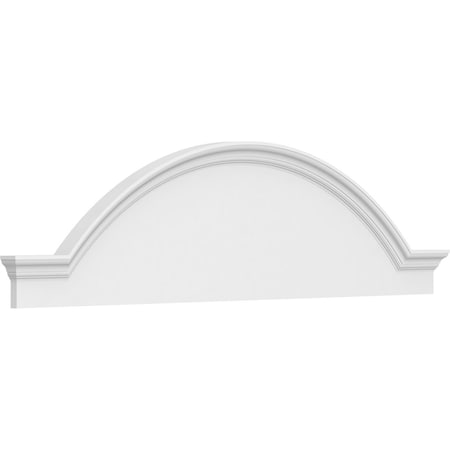 Ekena Millwork Segment Arch W/ Flankers Smooth Architectural Grade PVC Pediment, 72"W x 19"H x 2-1/2"P PEDPS072X190SGF00
